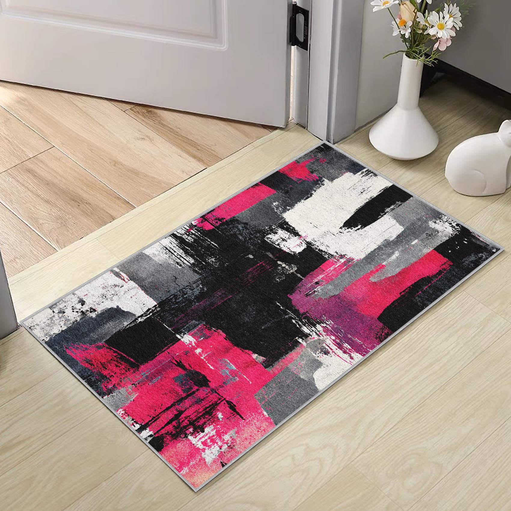 Générique Lune Soleil Tapis 60x90 - Motif Vague désert Bohème Tapis à Poils Courts Doux Antidérapant - Lavable en Machine - pour Salon Chambre à Coucher Cuisine Salle à Manger Gabjk83