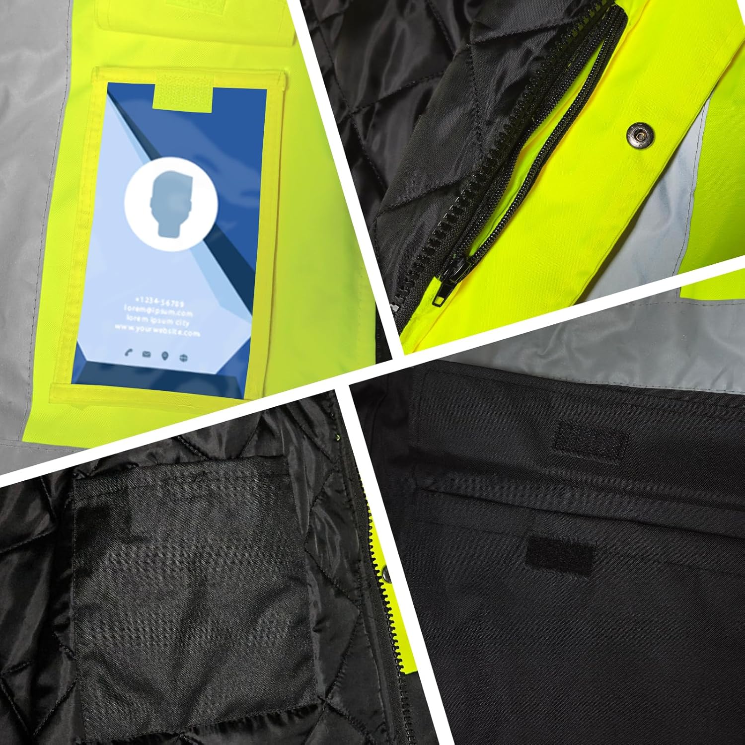 Safety Jackets for Men, Reflective Jackets for Men and Women, High Visibililty Work Coat with Pockets, High Vis Rain Gear, Waterproof, Yellow, Long, S