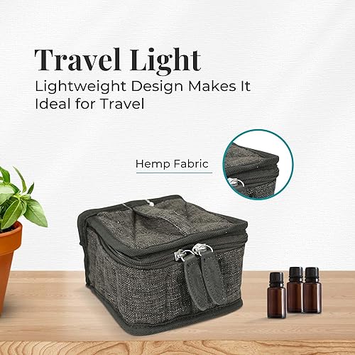 Miniatura 3 de Estuche de transporte de aceite esencial de cáñamo con capacidad para 16 botellas de 0.5 fl oz, Oliva oscuro, Viajes