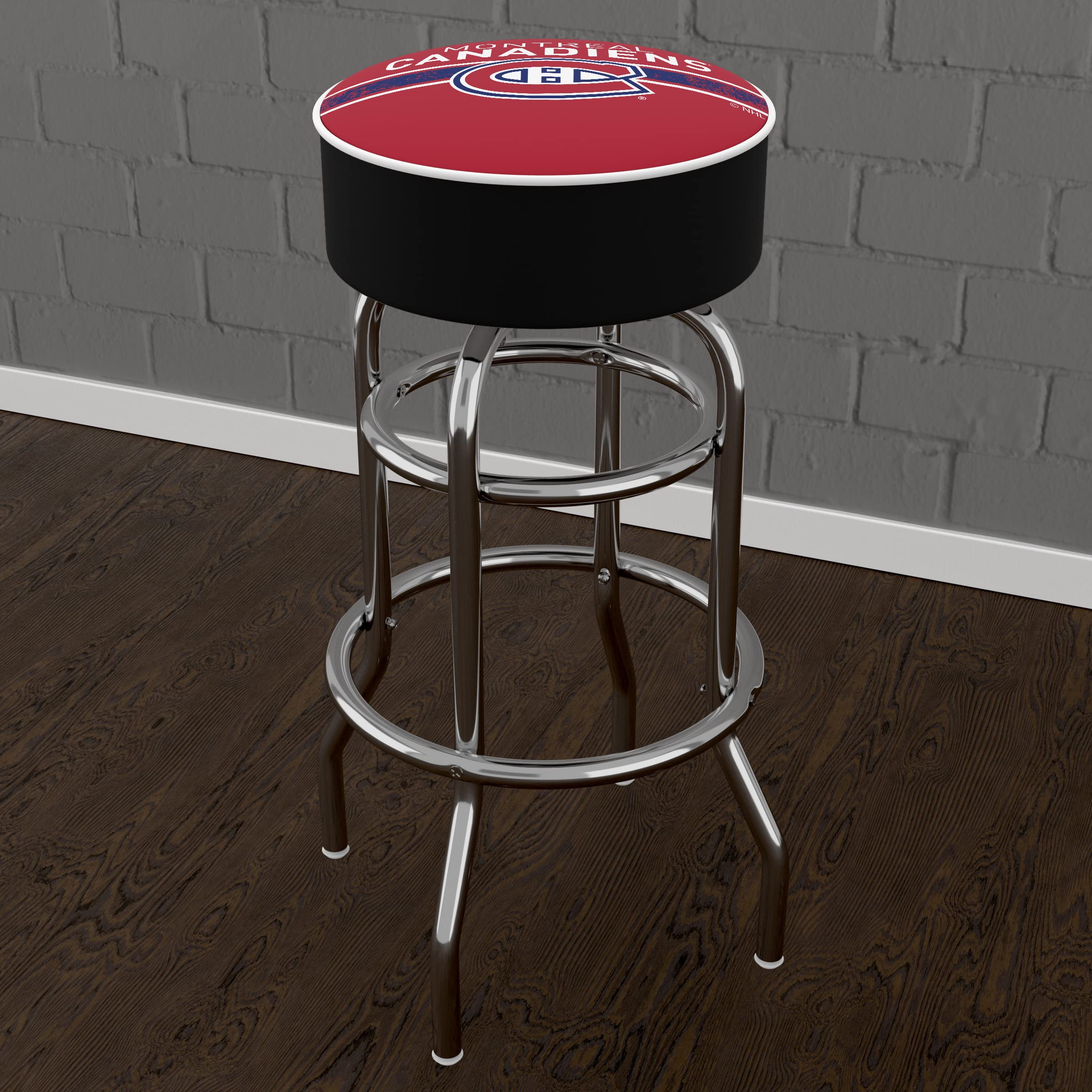 Trademark Gameroom NHL Chrome Bar Stool with Swivel-Montreal