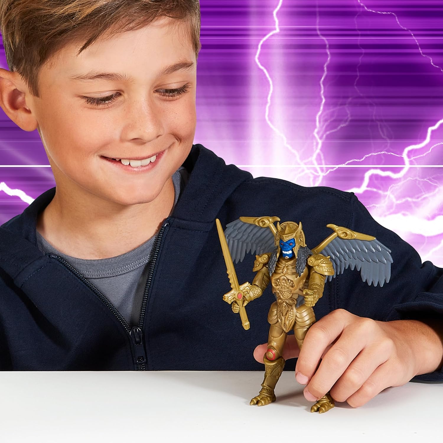 Power Rangers - Villains, Articulated Figurine with Function, 12 cm, Goldar Model, for Children from 4 Years, PWG061
