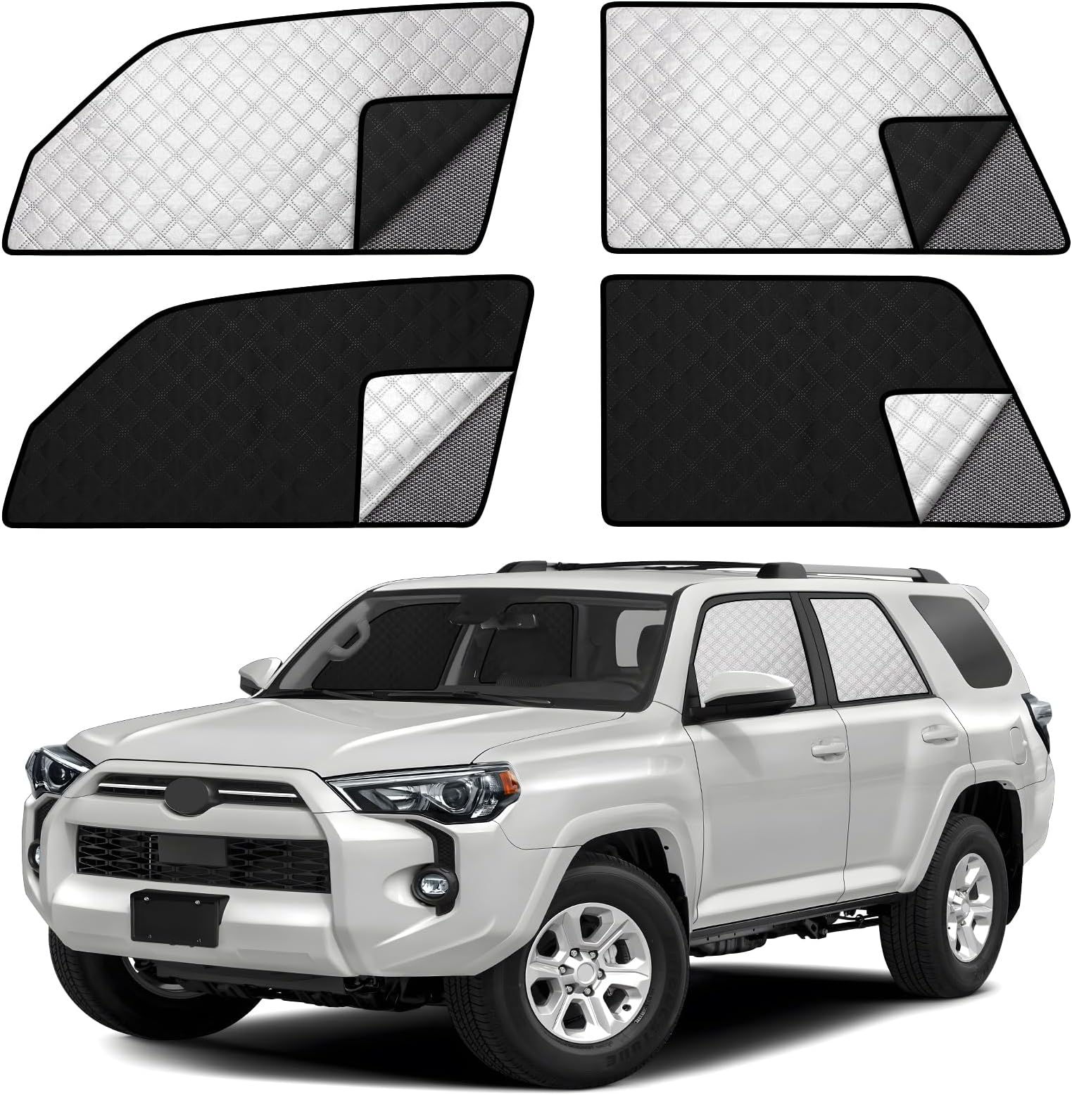ZATOOTO Side Window Shade Cover for Toyota 4Runner 2017-Now, Double Layer Window Sunshade with Breathable Mesh Screen and Reversible Design Blackout Privacy Shade & UV Protection for Sleeping Camping