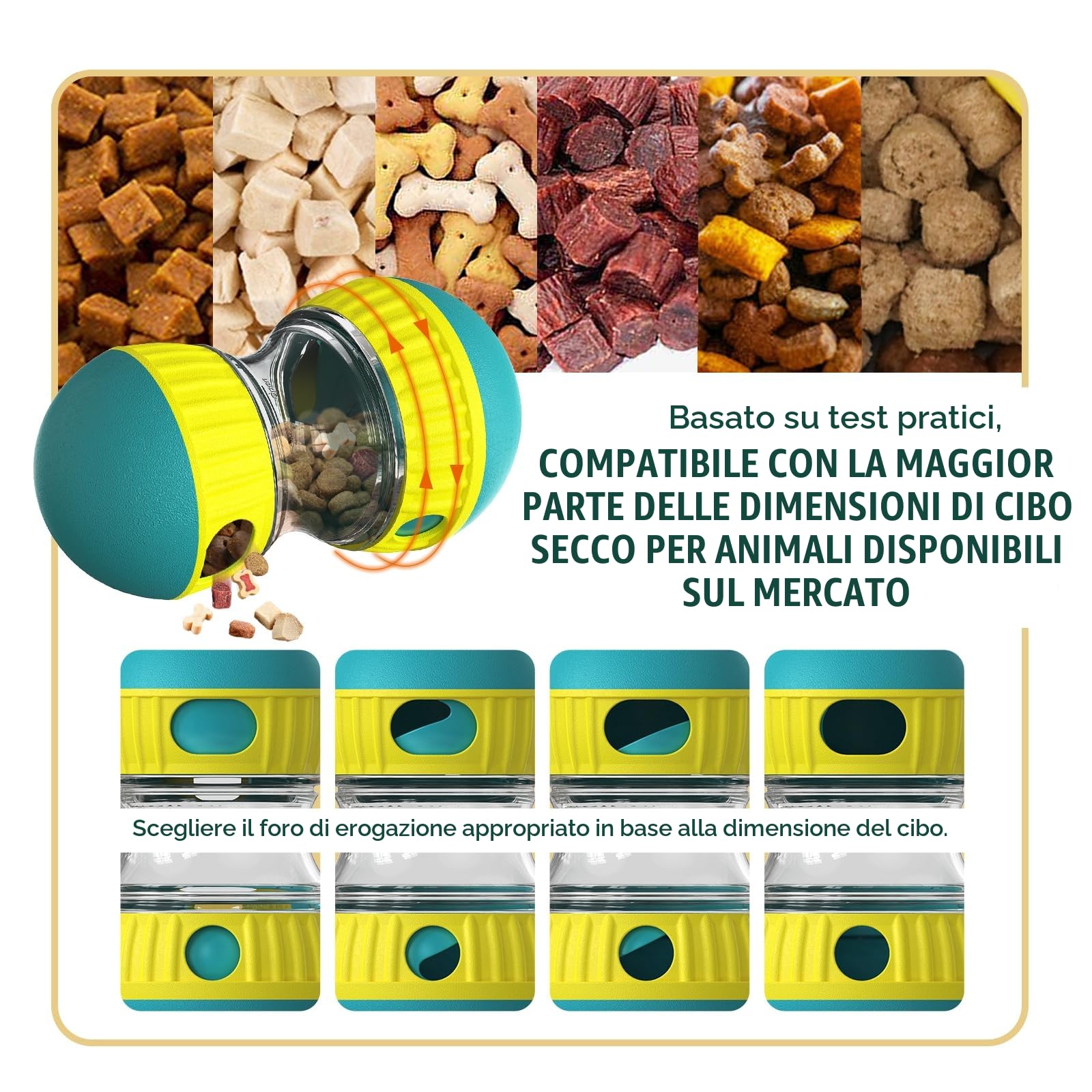 Giocattolo interattivo per cani, indistruttibile per cuccioli, mangiatoia, dispenser di dolcetti, mangiatoia per cani, alimentazione lenta, per razze da masticare aggressive di taglia