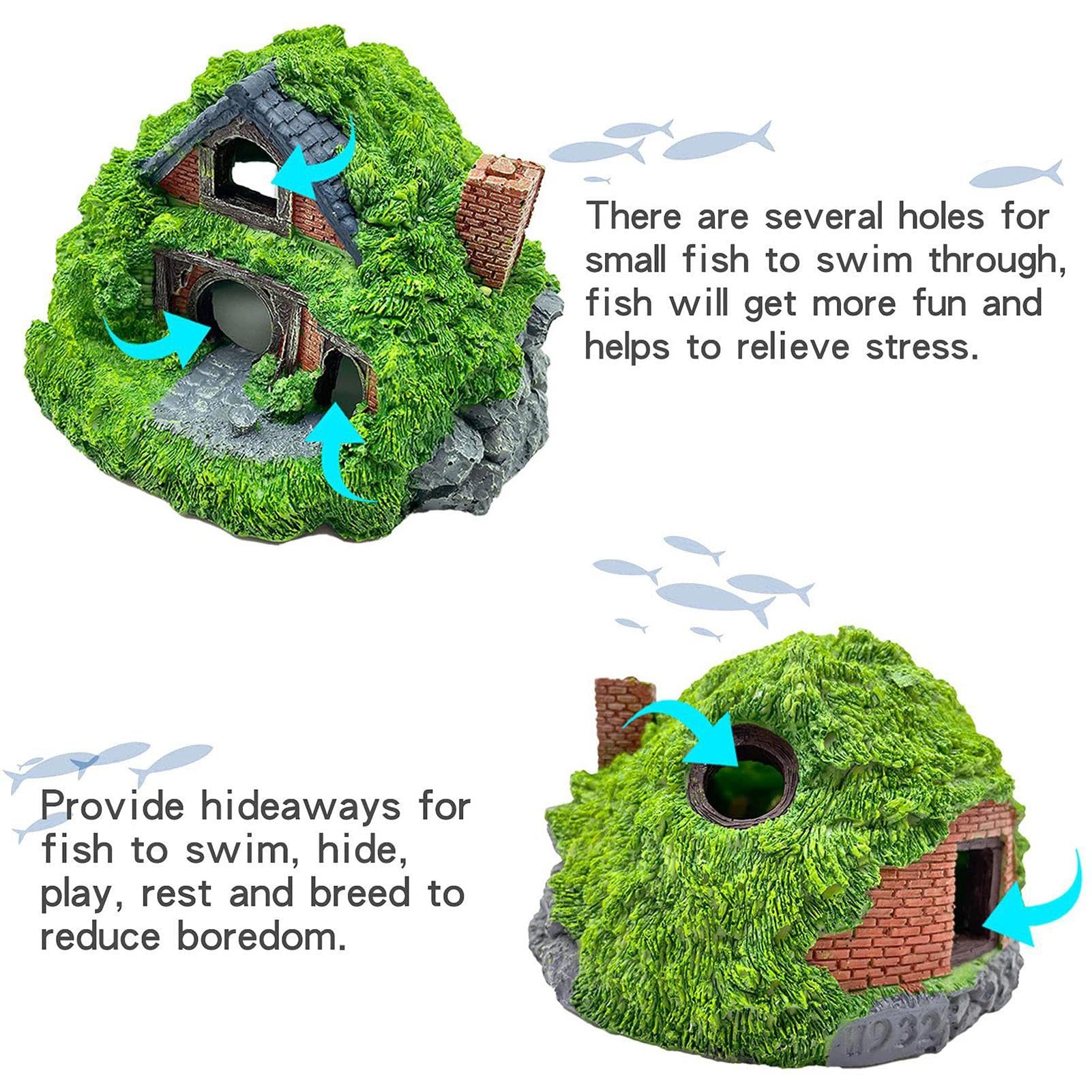 Fischhöhle für Aquarium | Aquarium-Dekorationen, Fischhaus, Reptilienhöhle | Aquarium-Dekoration Aquarium Fischtunnel für Aquarium Aquarium Dekorationen