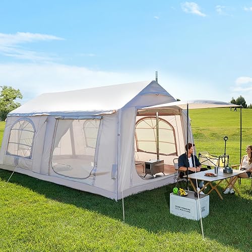 ABORON Tienda de campaña inflable para 2681012 personas, tienda de campaña inflable de fácil instalación con bomba de mano, PU3000mm impermeable y