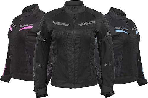 ALPHA CYCLE GEAR - Modelo Escape - Chaqueta de motociclista con armadura aprobada por la CE para mujer