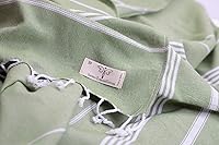 Vista 2 de SMYRNA TURKISH COTTON Classical Series - Toalla de playa turca original, prelavada, 37 x 71 pulgadas, toalla de baño peshtemal y turca para spa