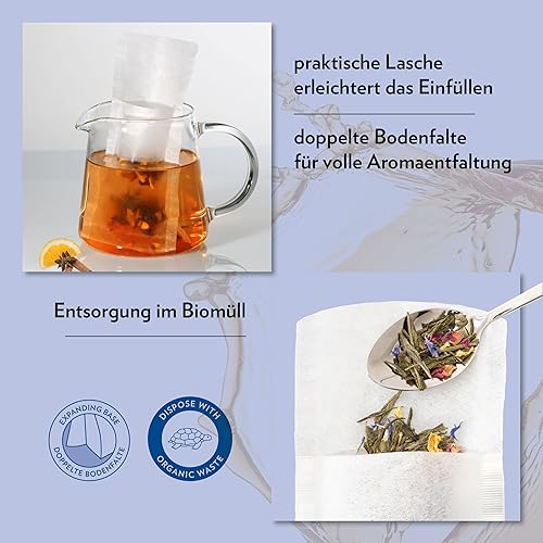 Miniatura 4 de RSVP International Endurance Finium Collection - Filtro de té de hojas sueltas, bolsas pequeñas, 100 unidades, tapa abatible