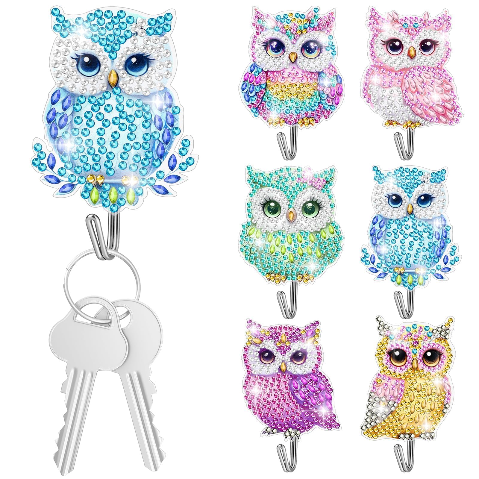 Crochets peinture diamant adhésifs EEEKit robustes sans perçage pour clés