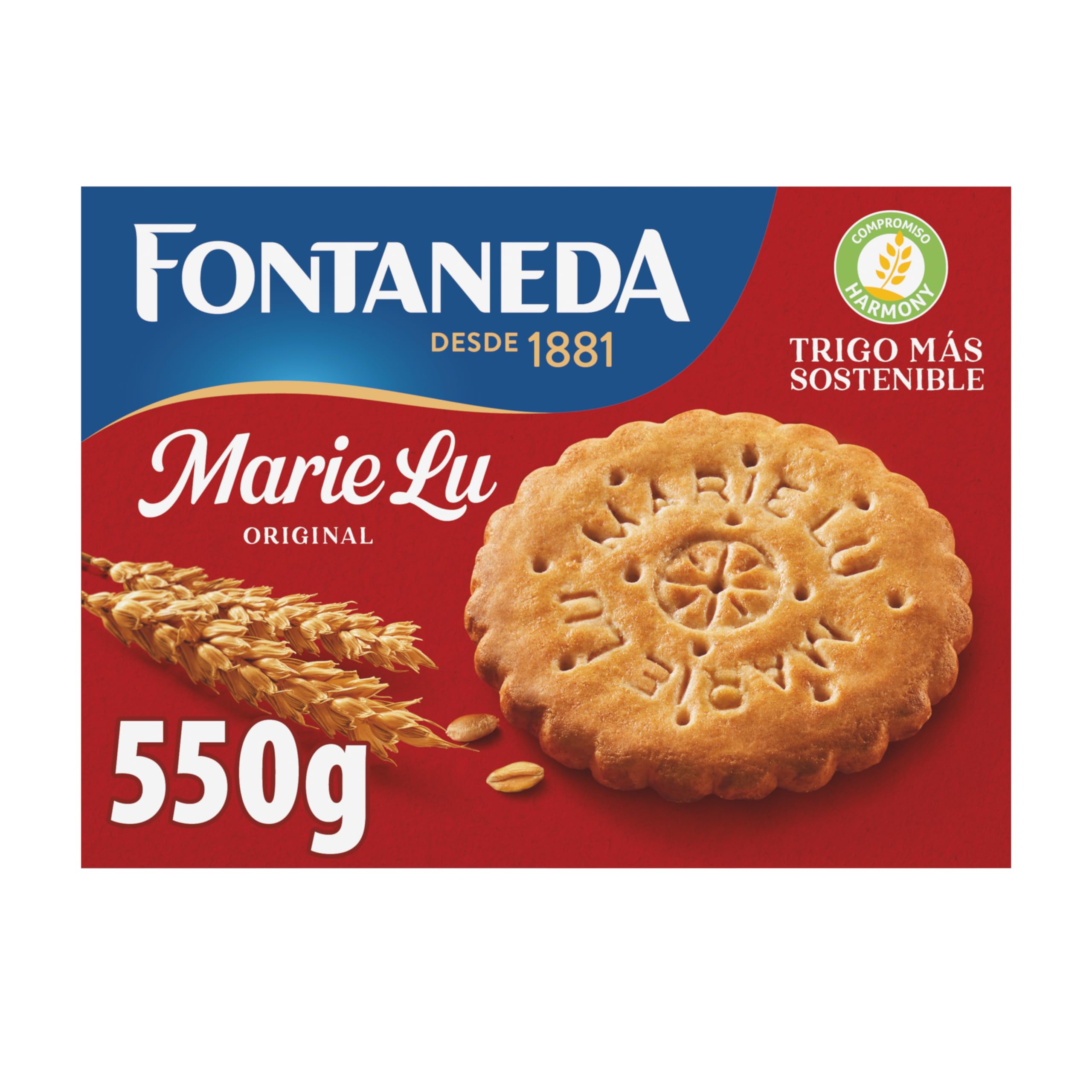 Fontaneda MarieLu Galletas Originales, 60% cereales, Deliciosa fuente de fibra, 550 g