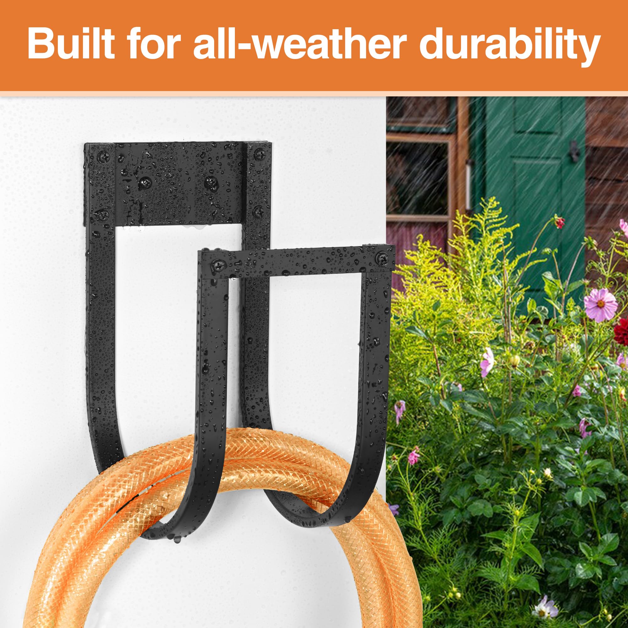 pickpiff Pantaloni da giardino Holder Wall Mount – Metal Water Hose Hanger for Outside, gancio durevole per giardino, garage o cortile (2 confezioni)