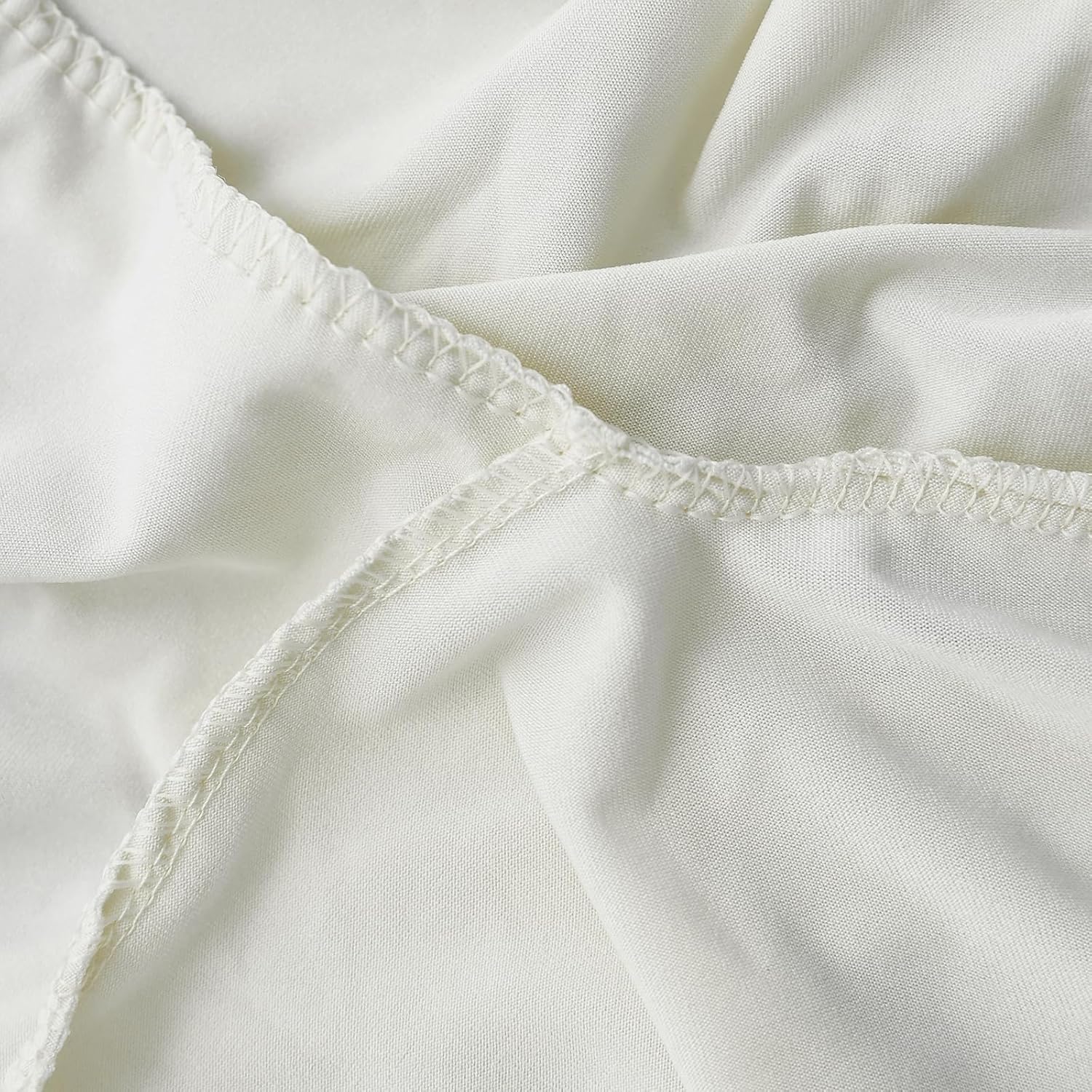 Spandex Chair Cover - Stretchable Universal Dining Chair Slipcover - Fits Most Chairs, Elastic Washable, Wrinkle-Resistant -Modern Solid Color for Home,Wedding,Banquet,Party,Hotel (50, ivory, L)