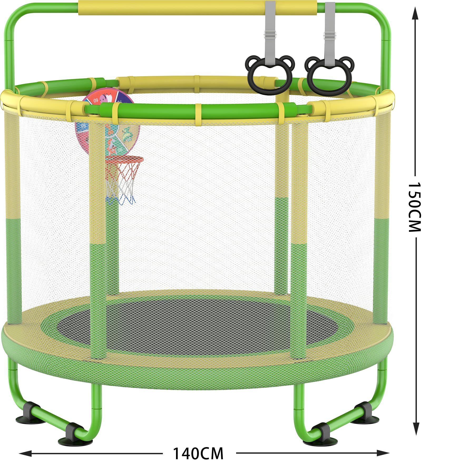 Trampolino CZCPAPY Con Rete Di Sicurezza - Per Bambini Da Interno Ed Esterno, Con Cestino E Altalena - Foto 5