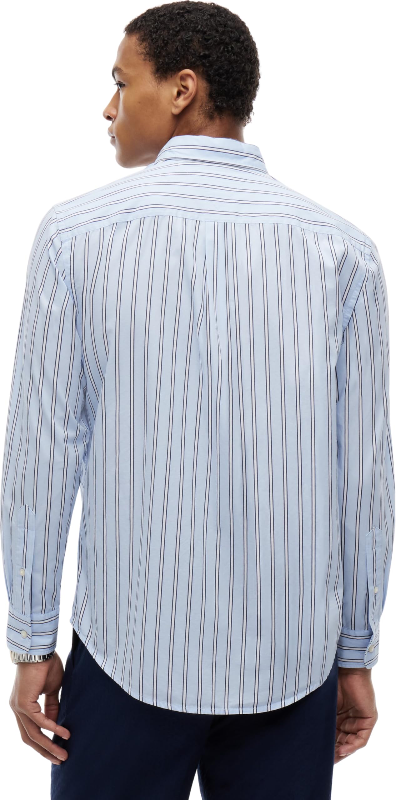 Tommy Hilfiger Herren Flex Poplin Bold Stripe Rf Shirt Mw0mw39159 L/S Shirt (1er Pack)