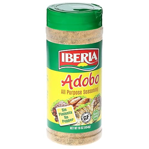 Iberia Adobo Condimento multiusos, sin pimienta, 16 onzas