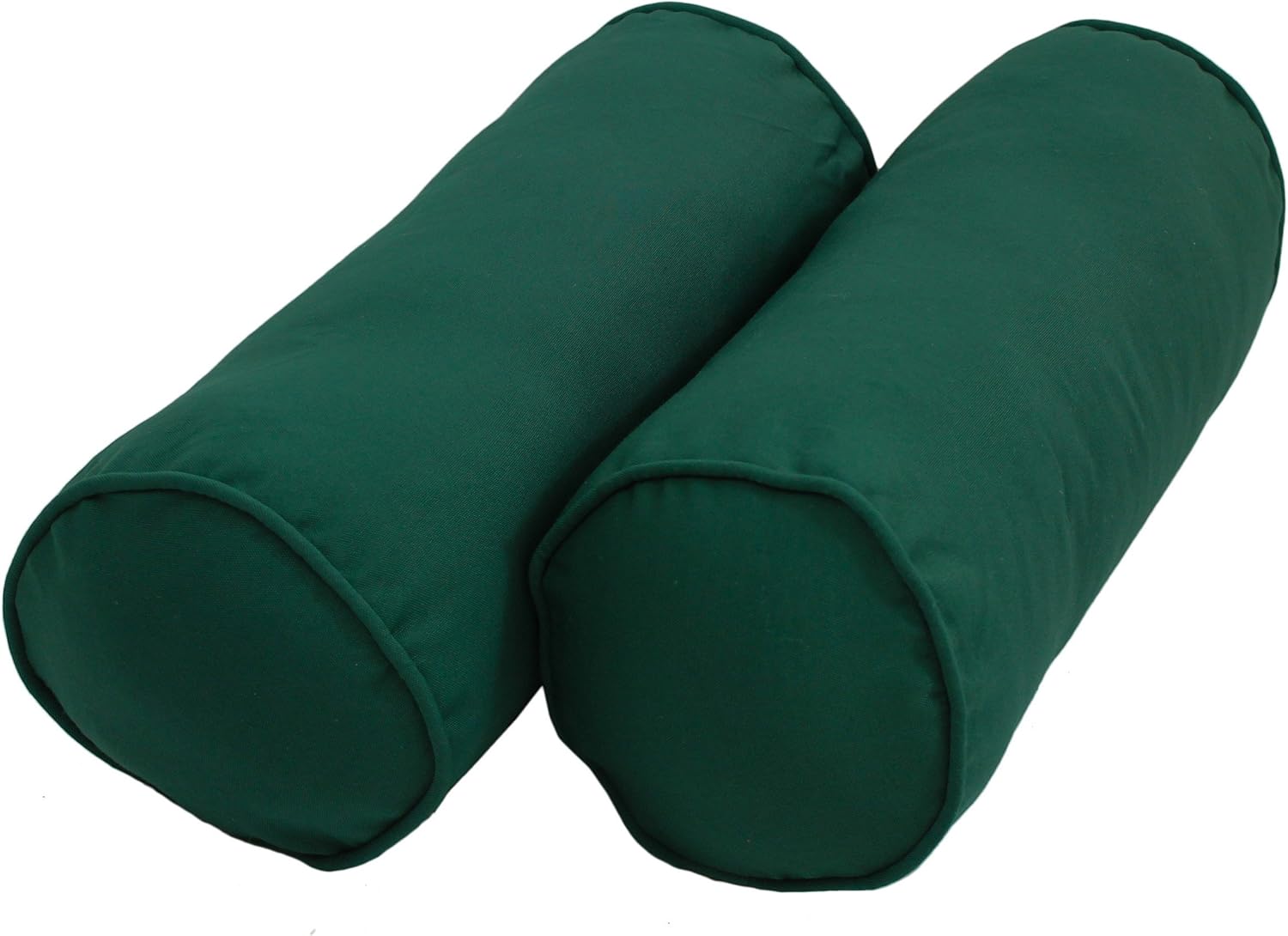 Blazing Needles Double-Corded Solid Twill Bolster Pillows with Inserts (Set of 2), 20" x 8", Ruby Red