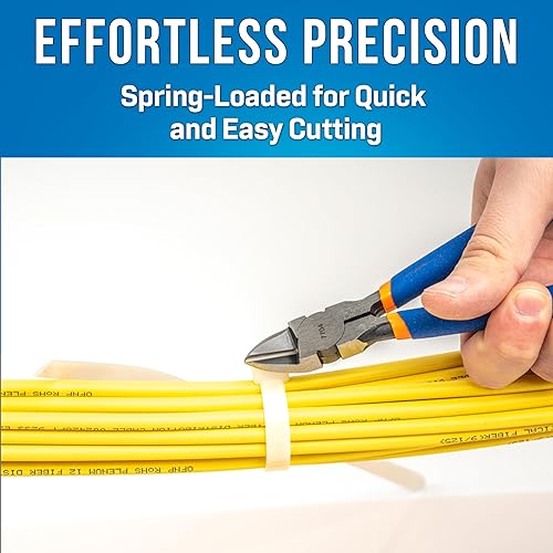 Miniatura 4 de Jonard Tools CTG-500 Alicates de corte al ras de servicio pesado con cabezal de corte diagonal endurecido para cortar correas Delta, cable Deltec y