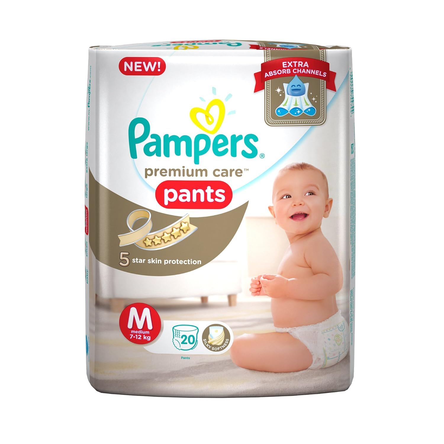 Buy Pampers Premium Care Medium Size Diapers Pants (20 Count) Online at Low Prices in India