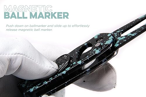 Miniatura 6 de Links Golf Divot Tool con botón desplegable plegable y marcador magnético para pelotas de golf, herramienta patentada de golf y marcador de bolas,