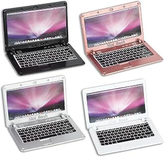 simarro 4 Pcs Dollhouse Mini Laptop Tablet, 1:12 Simulation Metal Doll House Furniture Miniatures Computer, Doll House Dolls Accessories Play Set