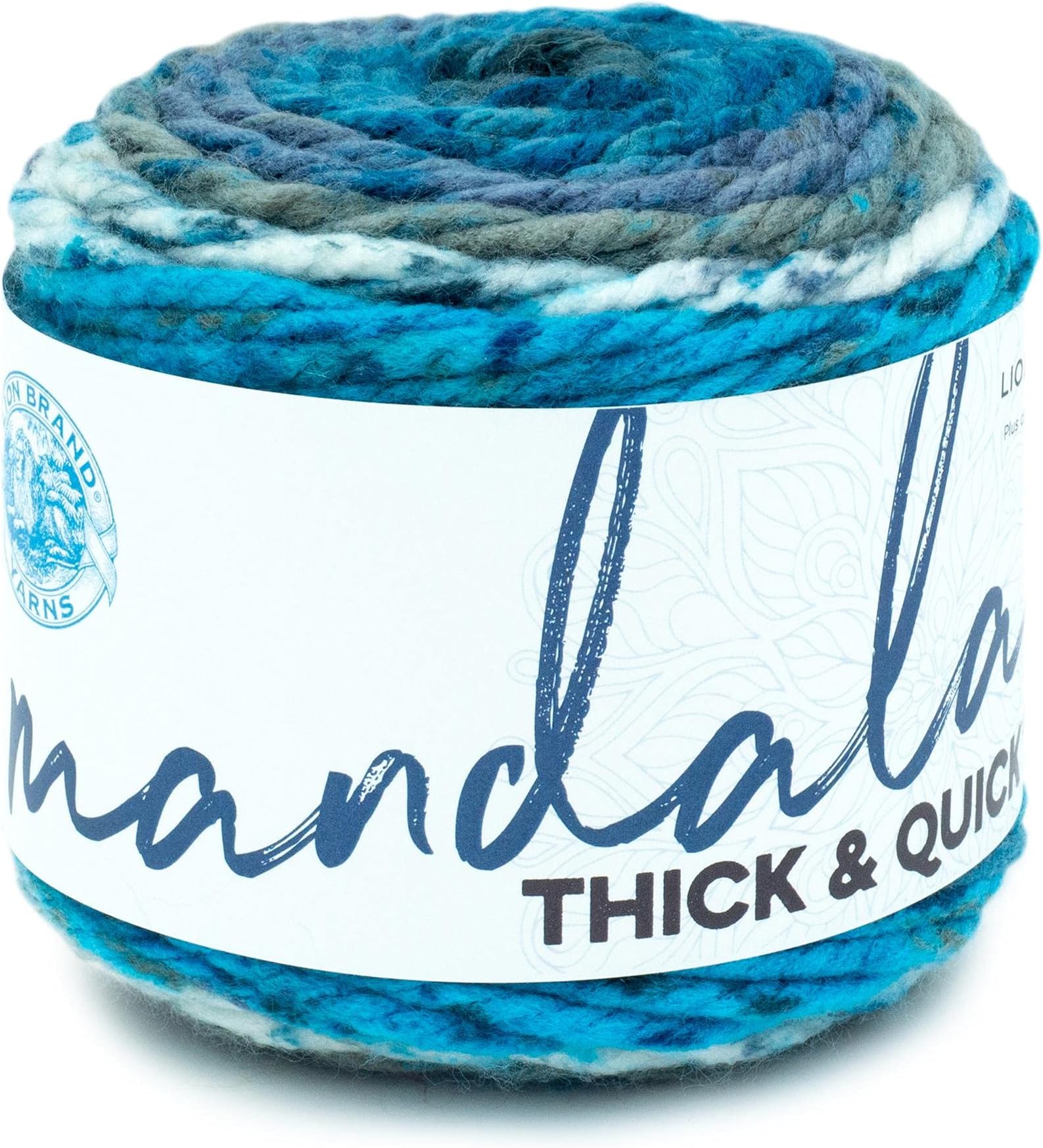 Lion Brand Yarn 528-200 Mandala Thick & Quick Yarn, Labyrinth