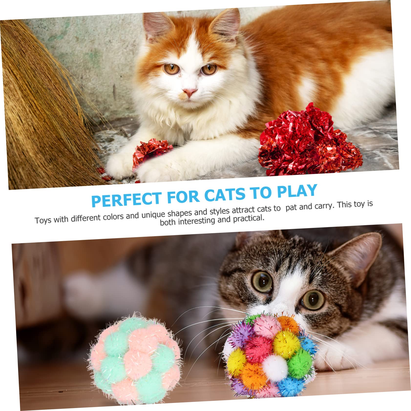 VANZACK 125piezas Interactivas para Gatos Incluye De Peluche Sonido para Ejercicio y Entretenimiento De Mascotas
