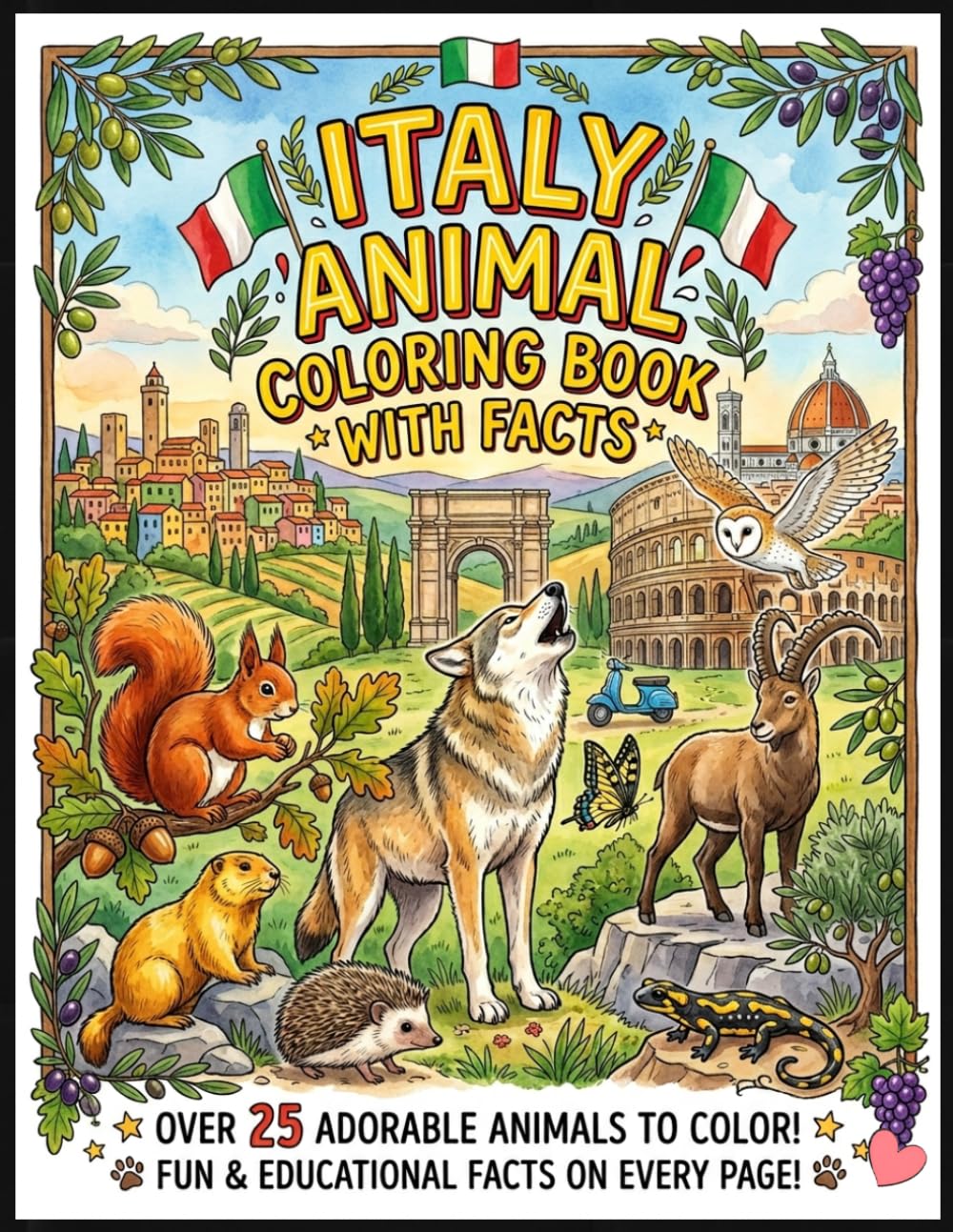 Italy Animal Coloring Book With Facts