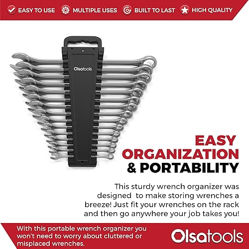 Miniatura 4 de Olsa Tools Organizador de llaves portátil | Soporte de llave de 15 ranuras para organizar llaves | Negro