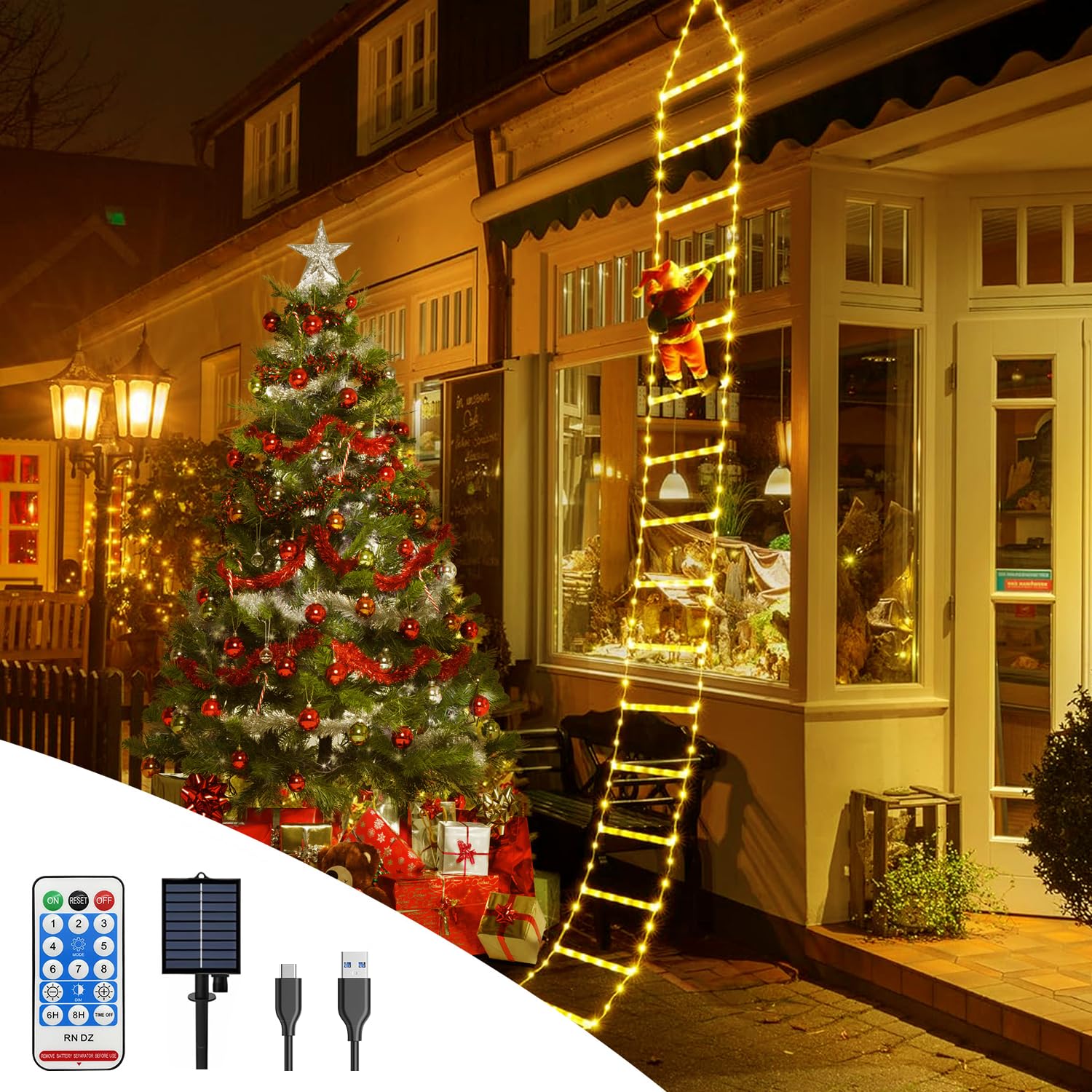 クリスマス イルミネーション ライト 飾り ソーラー充電＆USB充電 Amazon.co.jp: クリスマス イルミネーション ライト MUDKAGU 飾り