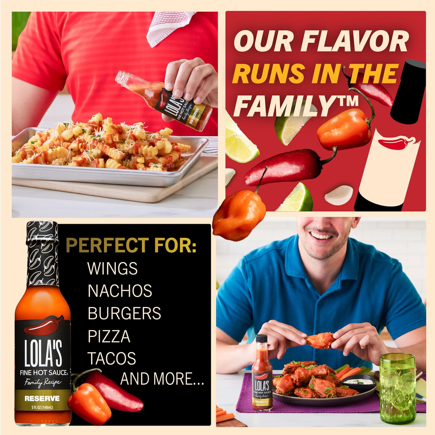 Lola’s Family Reserve Hot Sauce | Carolina Reaper & Habanero Blend | Ultra Spicy | 0 Calories, 0g Fat, Low Sodium | All-Natural, Vegan, Gluten-Free | 5 Fl Oz (Pack of 6)