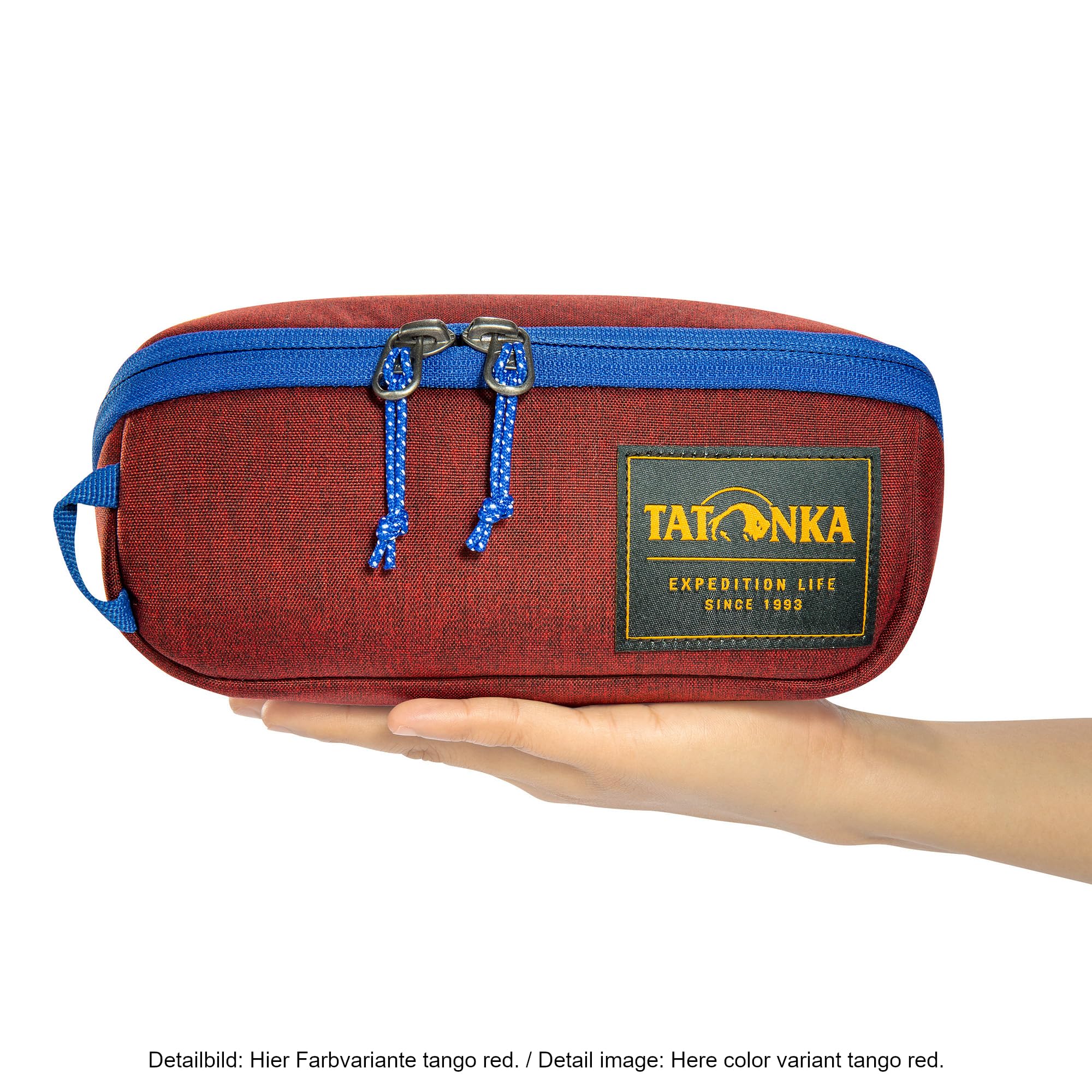 Tatonka Kosmetyczka Square Zip Pouch S (1 l) – rozkładana torba na pranie z 2 kieszeniami siatkowymi na zamek błyskawiczny, bez PFC/PFS – 8 x 19 x 7 cm (granatowa)