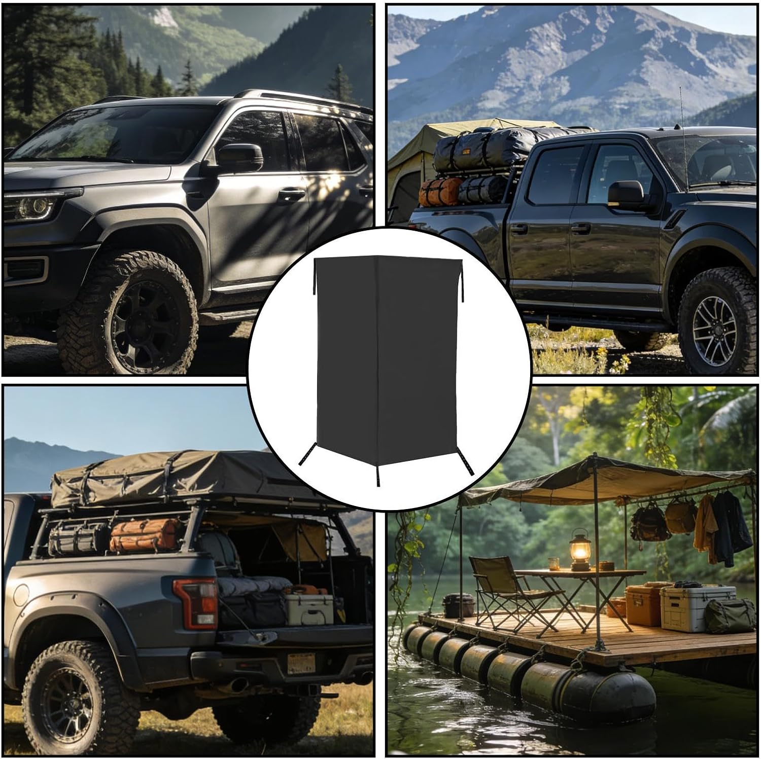 Portable Changing Room - Car Side Privacy Portable Dressing Tent | Mobile Privacy Changing Room for Outdoor, Camping, Beach, Travel, Bathroom, Trailer, Pontoon, Car, Truck, Travel Necessary