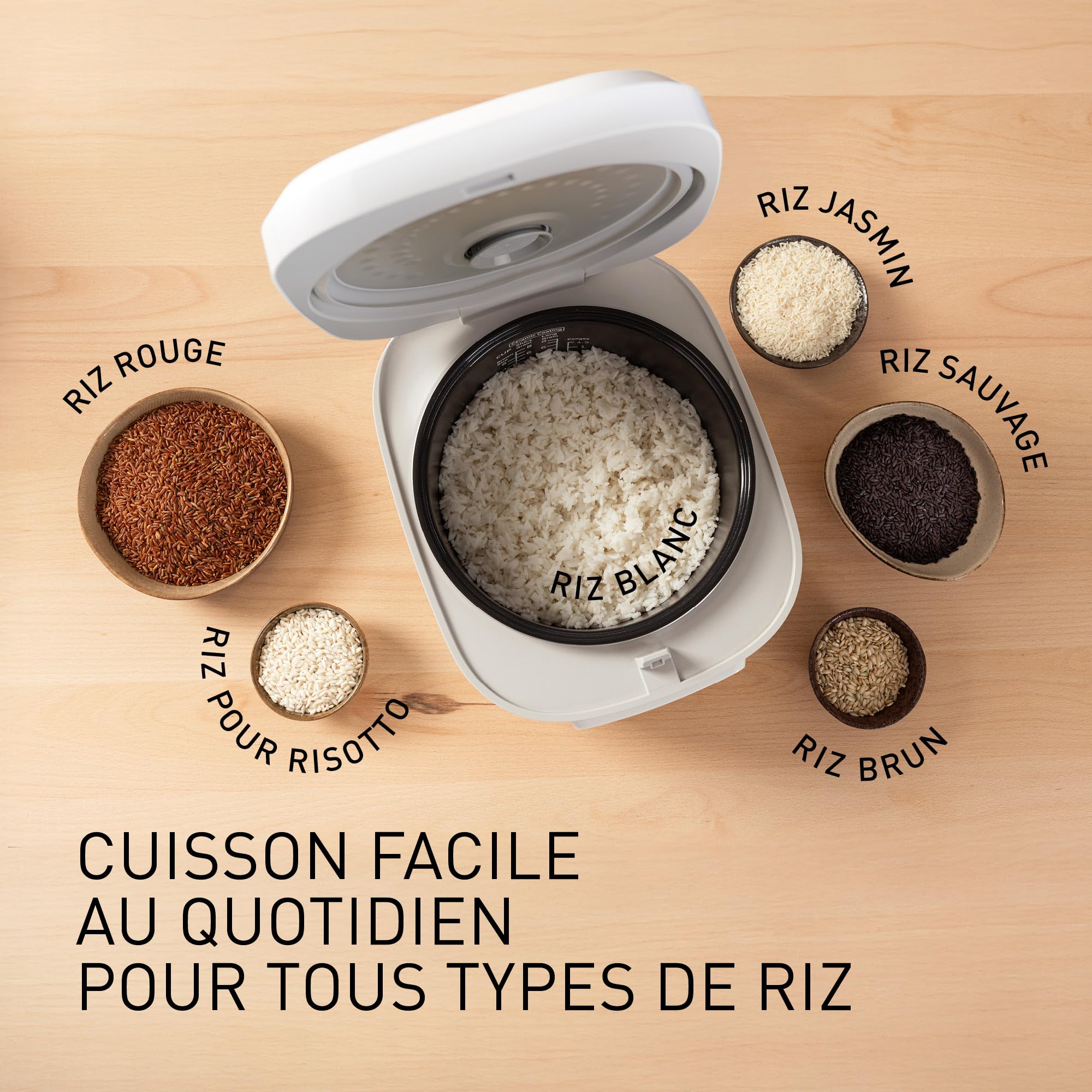 Panasonic SR-DA152WXE Cuiseur à Riz et Cuiseur Vapeur, 1.5L, 8 tasses, Fuzzy Logic, Indicateur de Quantité d'Eau, sans BPA, Maintien au Chaud, Départ Différé, Blanc