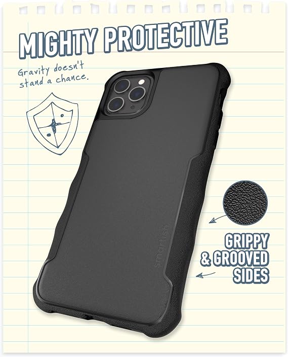 Smartish iPhone 11 Pro Max Armor Case - Gripzilla Heavy Duty + Protection Slim Tough Grip Cover - Black Tie Affair