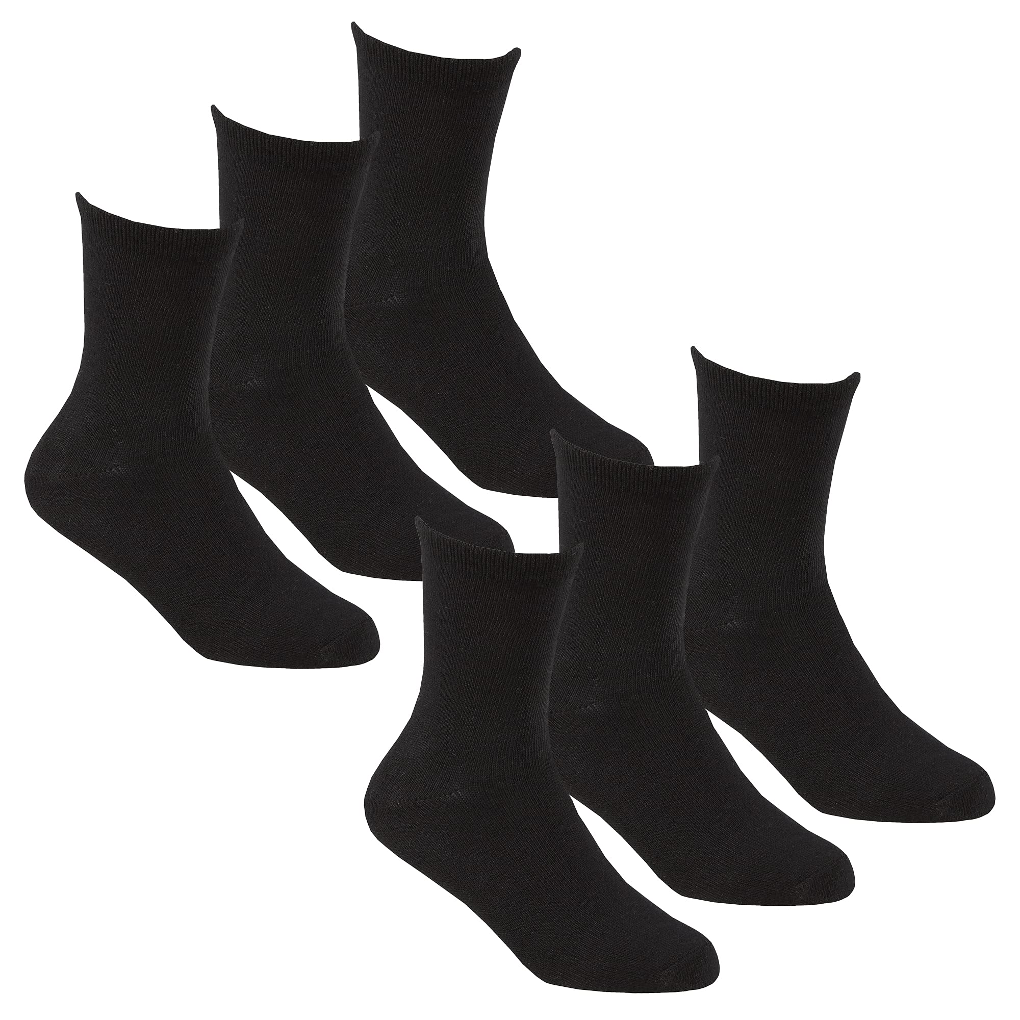 Undercover Unisex Kids 6 Pairs - Black 6 Pairs Kids Bamboo Ankle Socks 42B710 Black 9-12