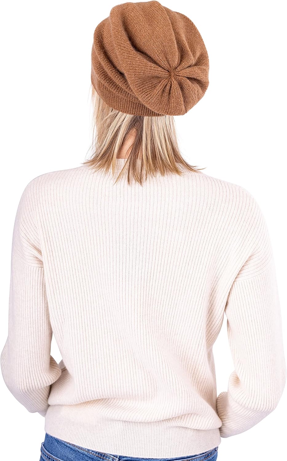 Velanio Cashmere Women Cashmere Beanie – Fashionable Slouchy Beanie Hat for Women Made from 100% Cashmere - Image 3