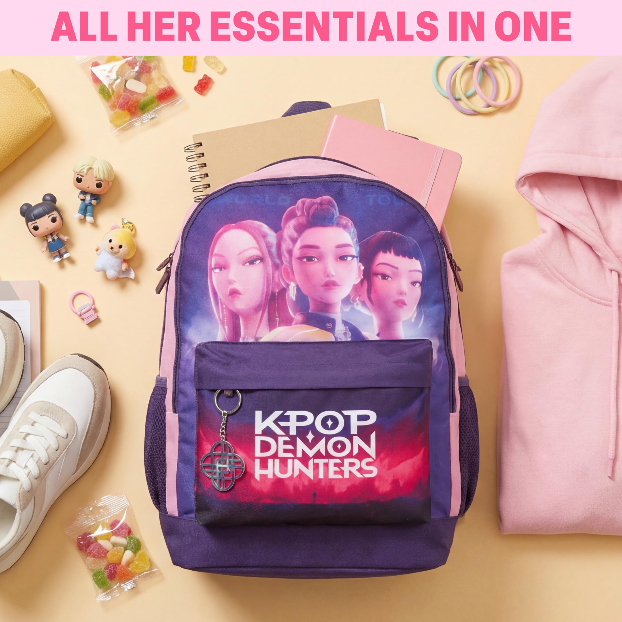 Get Trend Huntrix Kpop plecak dla dziewcząt łowców demonów, plecak szkolny z regulowanymi paskami, lekki podróżny plecak sportowy, torba na książki, przybory szkolne, Mira Rumi Zoey Kpop, prezenty dla