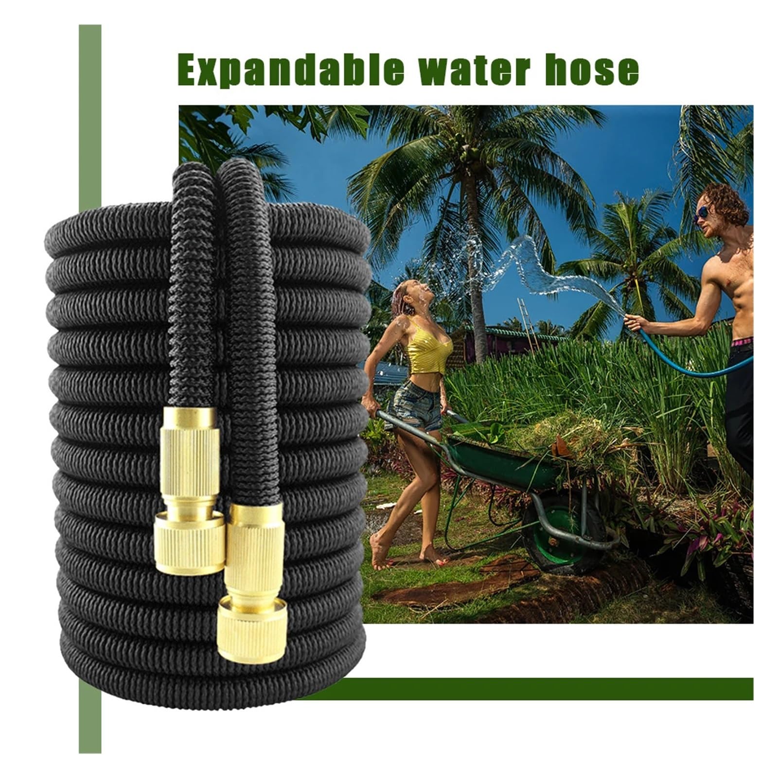 Manguera de jardín ligera extensible Kit de manguera for pistola de agua, manguera mágica for jardín, riego de granjas, lavado de autos, lavadora de alta presión(Blauw,50FT)