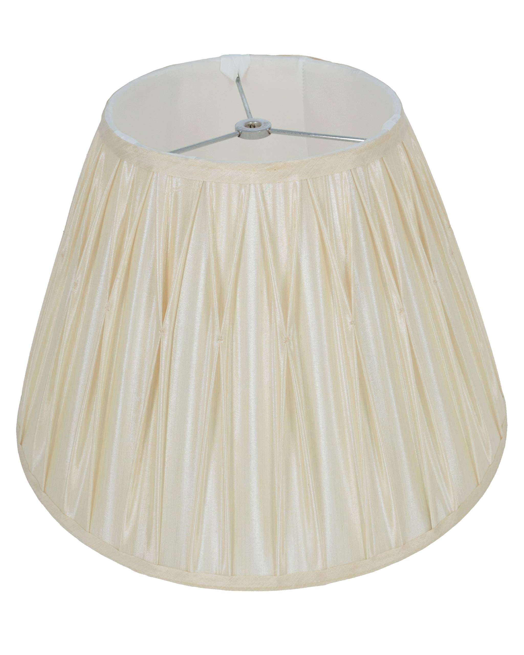 Urbanest Designer Pinch Pleat Faux Silk Softback Empire Lamp Shade, 8-inch by 16-inch by 11-inch, Cream