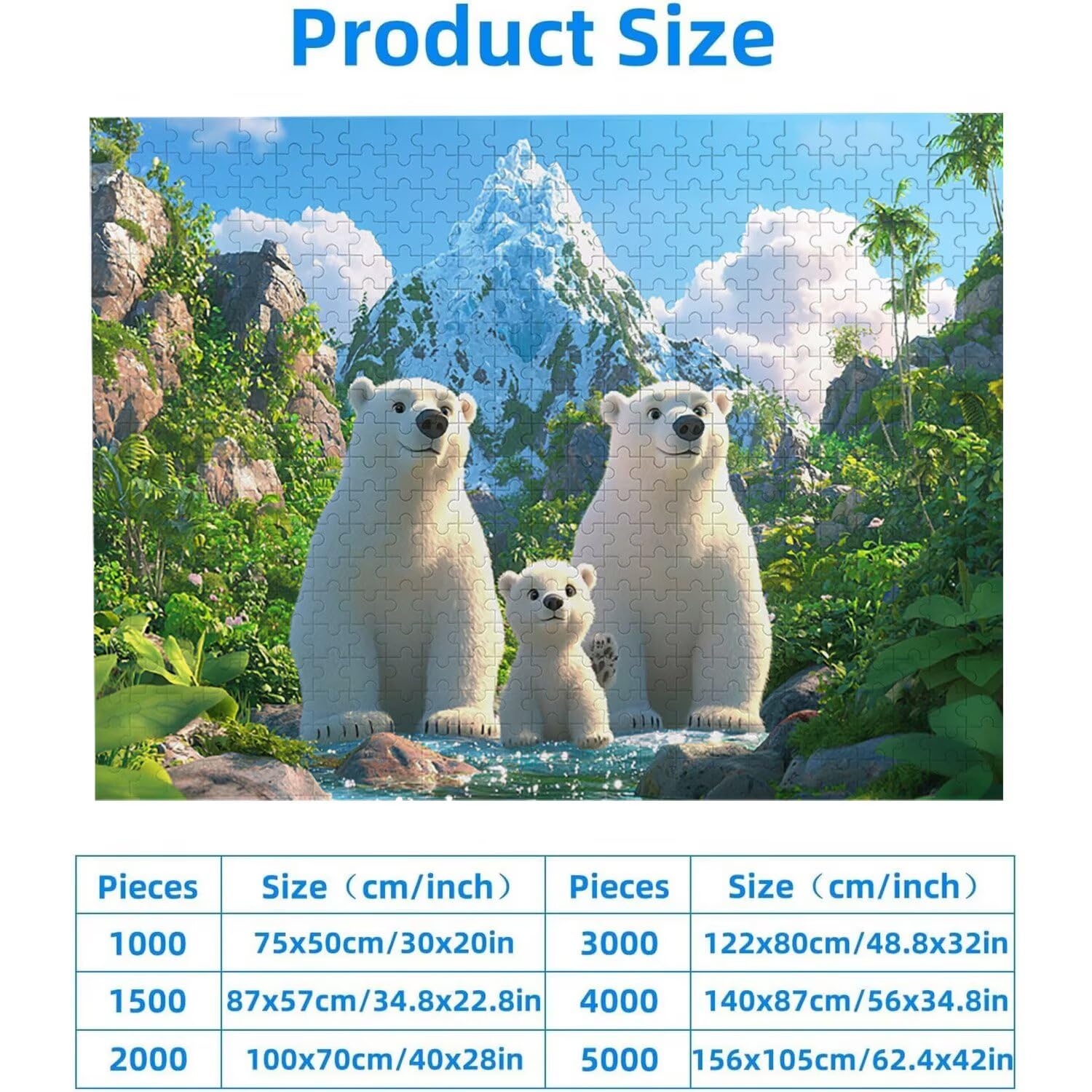Puzzle 2000 elementów dla dorosłych puzzle dla dorosłych 2000 elementów puzzle wymagające i drażniące mózgi edukacja gra dla całości dla kobiet, prezenty dla mężczyzn, motyw puzzli: (niedźwiedź