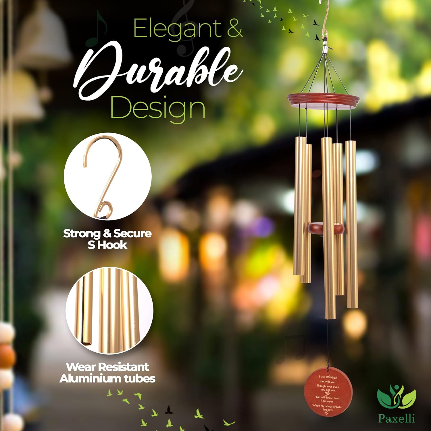 Memorial Wind Chimes with Photo Frame, Wind Chime for Loss of Loved One-Sympathy Wind Chimes, Memory of A Loved One, Loss of Mother Gifts, Memorial