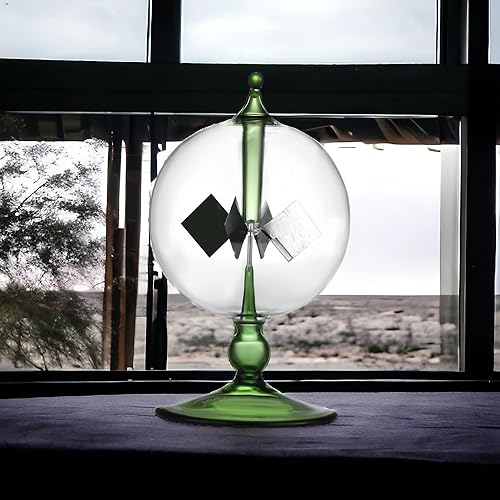 Miniatura 6 de Verde Energía Solar Radiómetro Crookes Energía Solar Spinning Vanes Molino de viento Regalo Hogar Escritorio Decoración