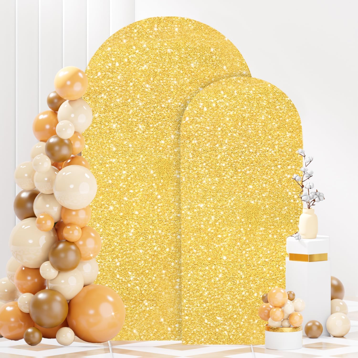 Sequin Arch Cover Gold 6FT/7.2FT Spandex Arch Backdrop (Set of 2)