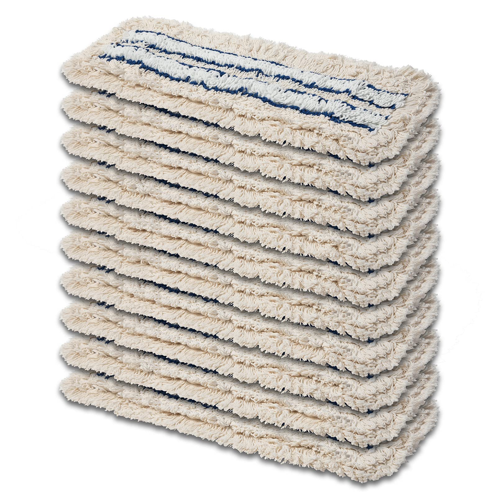 10x Prieser Bodenwischer ( Baumwolle Mikrofaser Mix ) Wischbeleg mit außen Fransen ( 50 cm ) Wischmopp für ( Fliesen Laminat Steinböden Parkett ) BST OR