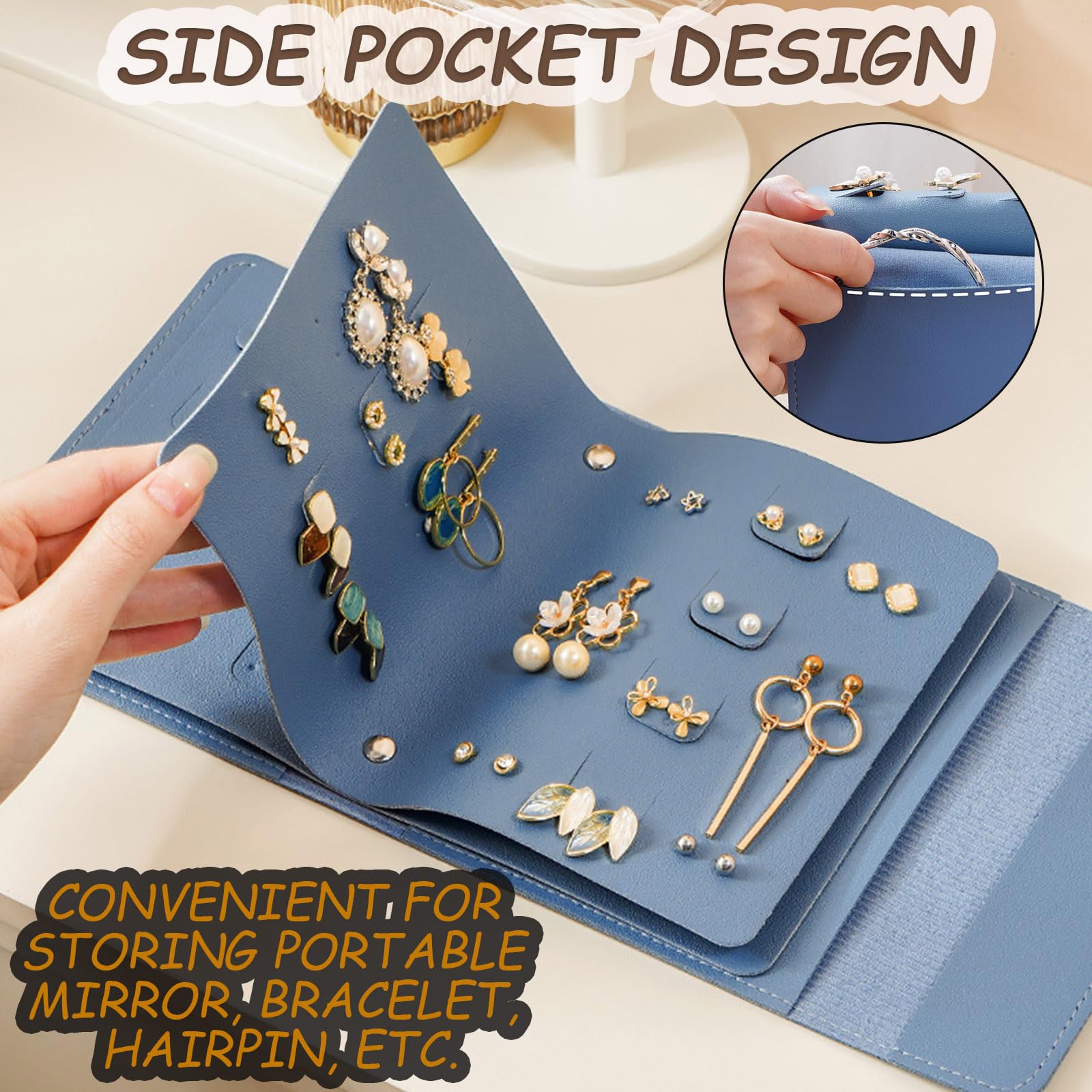 Portagioie Pieghevole A Libro - 2 Pezzi Per Orecchini E Gioielli Da Viaggio - Foto 7