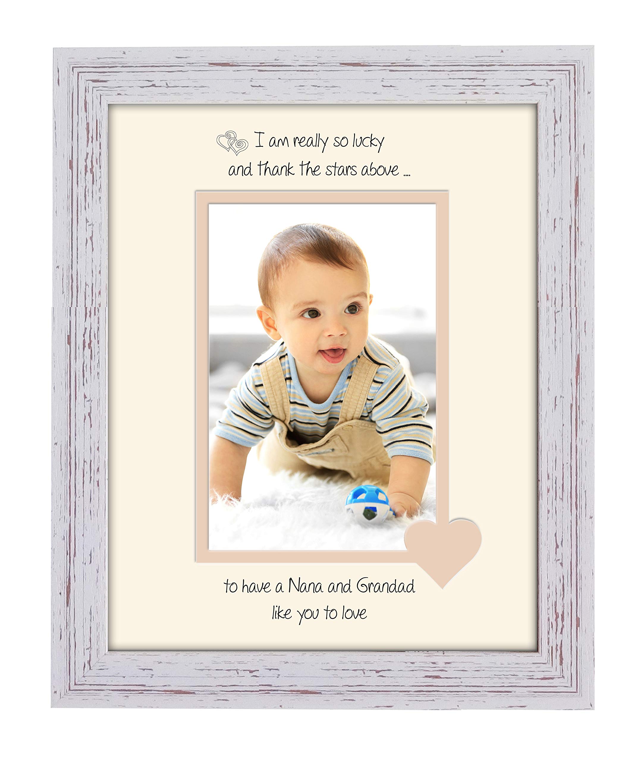 Photos In A Word Shabby Chic Frame Cream Mount Beige Inside Nana And Grandad Photo Frame I Thank The Stars Portrait 1055F Double Mounted Quality Gift (Shabby Chic Frame Cream Mount Beige Inside)