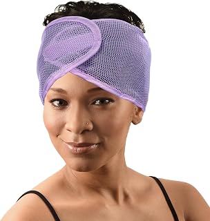 DONNA Argan Mesh Wrap Purple Color 1PC - Face Wash Headbands for Women and Make up, Shower Cap