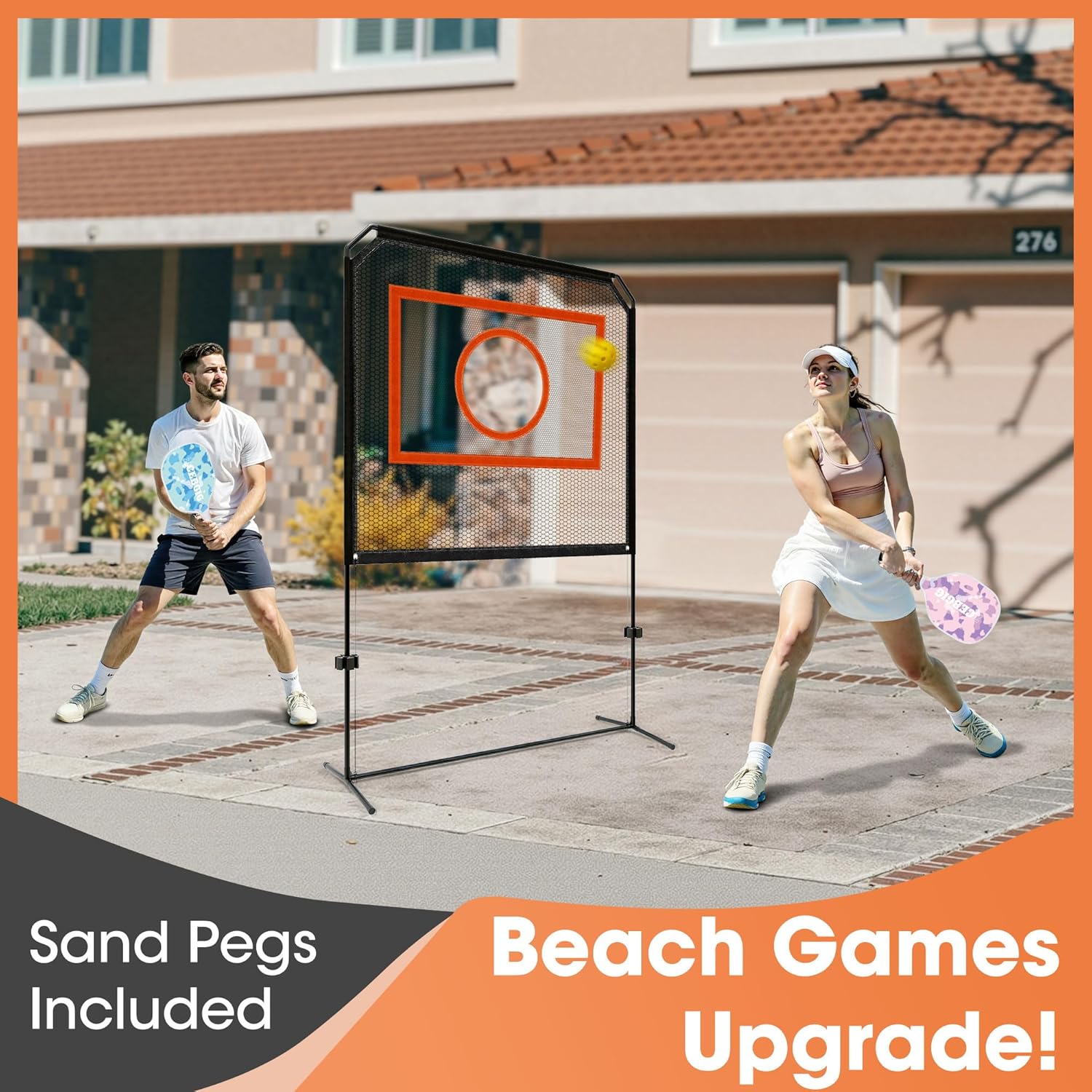 Portable Pickleball Net – Regulation Size Outdoor & Indoor Paddle Game Set with Ball Catch Net & Removable Target – Heavy Duty Steel Frame, Carry Bag – Family Fun for Backyard, Park, Beach