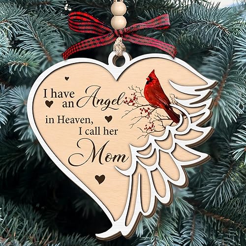 Vista 39 de Hyturlte - Adorno conmemorativo para papá – Adorno de Navidad cardenal para la pérdida de padre – Tengo un ángel en el cielo lo llamo papá – Regalos