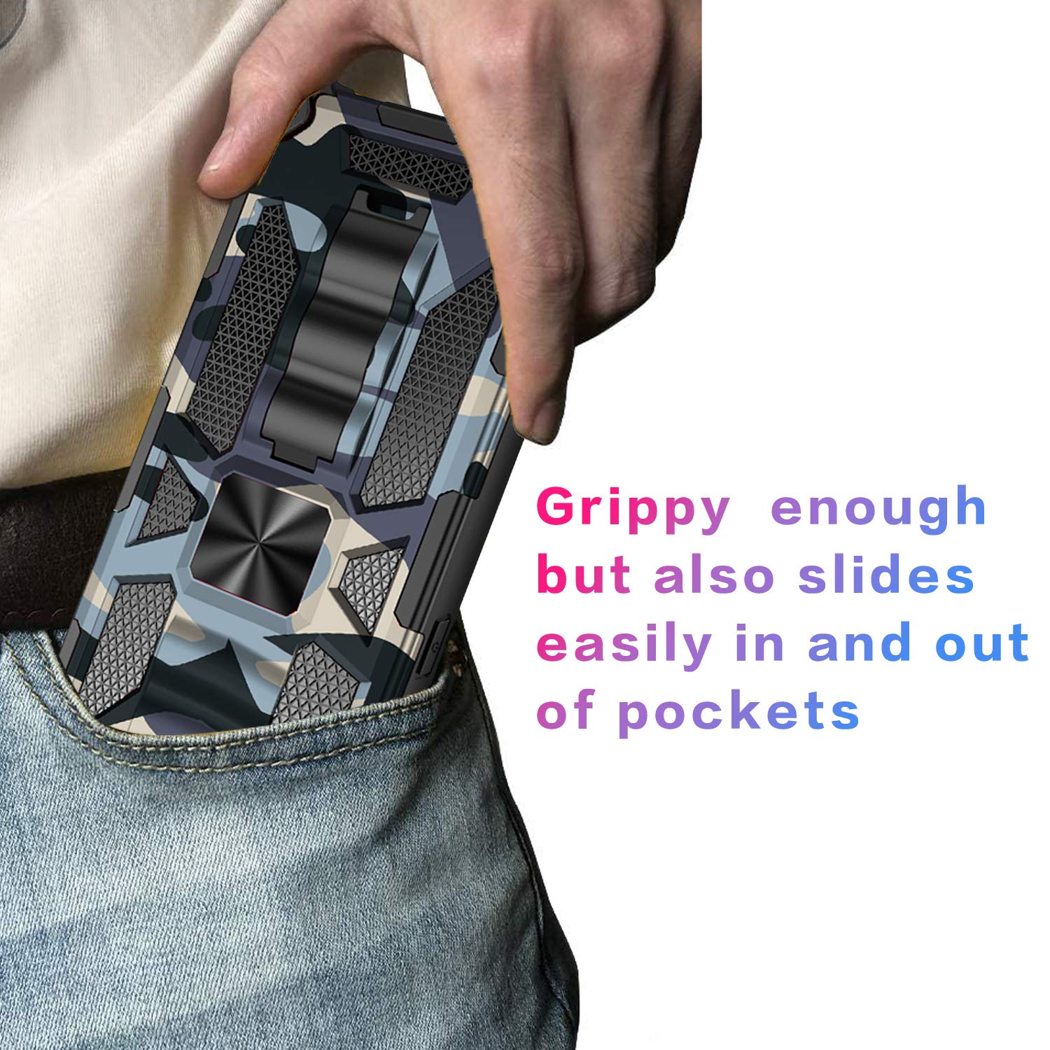 Custodia Xinyunew Per IPhone 13 Pro: Resistente Con Cavalletto E Clip Da Cintura, Protezione Militare (Blu Navy) - 4